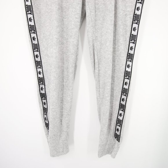 2-Piece Set Juicy Couture Terry Cloth Gray Black Short Sleeve Top Joggers XL - Picture 4 of 15